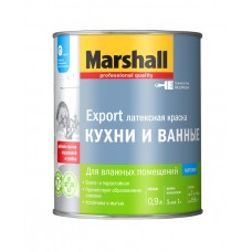 Краска EXPORT Marshall для кухни и ванной латексная матовая BW  (0,9л)