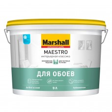 Краска МАЭСТРО Marshall интерьерная классика BW для обоев и стен матовая (9л) 