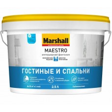 Краска МАЭСТРО Marshall интерьерная фантазия BW для гостиной и спальни матовая (2,5л) 